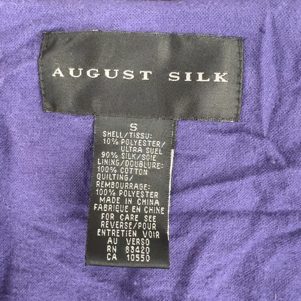 Vintage 90s August Silk Cobalt Purple Quilted Barn Jacket Field‎ Coat S